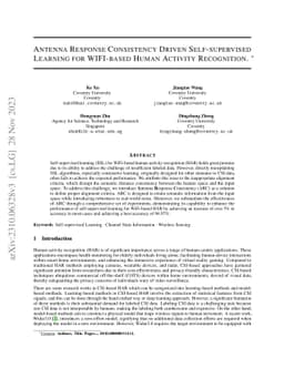Antenna Response Consistency Driven Self-supervised Learning for
  WIFI-based Human Activity Recognition