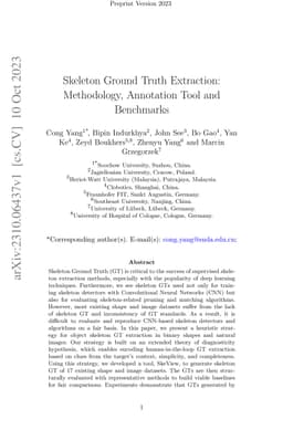 Skeleton Ground Truth Extraction: Methodology, Annotation Tool and
  Benchmarks