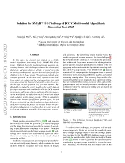 Solution for SMART-101 Challenge of ICCV Multi-modal Algorithmic
  Reasoning Task 2023