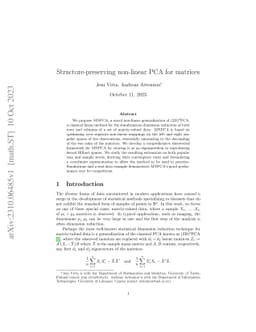 Structure-preserving non-linear PCA for matrices