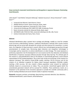 Deep Learning for Automatic Detection and Facial Recognition in Japanese
  Macaques: Illuminating Social Networks