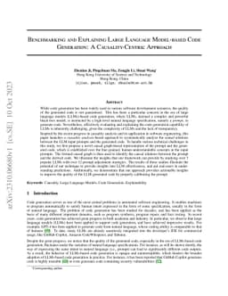 Benchmarking and Explaining Large Language Model-based Code Generation:
  A Causality-Centric Approach