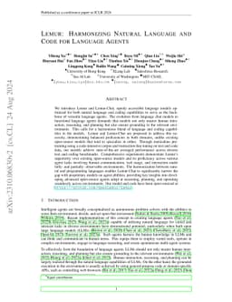 Lemur: Harmonizing Natural Language and Code for Language Agents