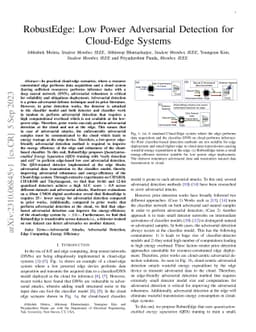 RobustEdge: Low Power Adversarial Detection for Cloud-Edge Systems