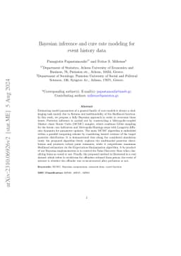 Bayesian inference and cure rate modeling for event history data