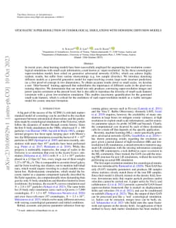Stochastic Super-resolution of Cosmological Simulations with Denoising
  Diffusion Models