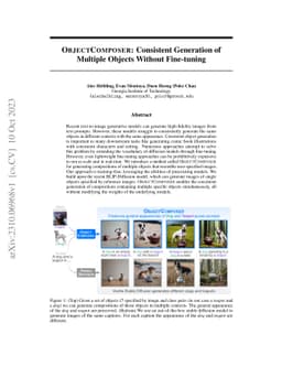ObjectComposer: Consistent Generation of Multiple Objects Without
  Fine-tuning