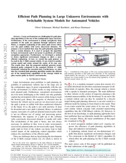 Efficient Path Planning in Large Unknown Environments with Switchable
  System Models for Automated Vehicles