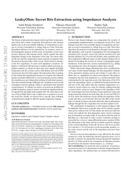 LeakyOhm: Secret Bits Extraction using Impedance Analysis