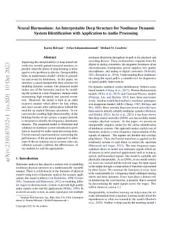 Neural Harmonium: An Interpretable Deep Structure for Nonlinear Dynamic
  System Identification with Application to Audio Processing