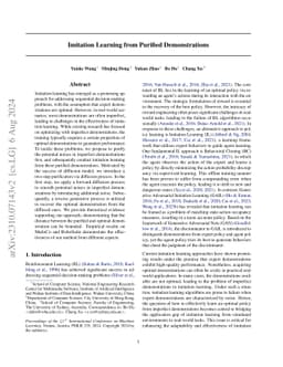 Imitation Learning from Purified Demonstration