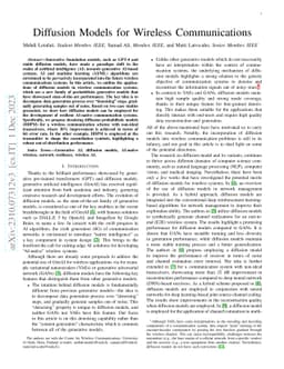 Diffusion Models for Wireless Communications
