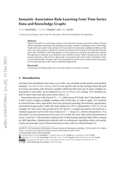 Semantic Association Rule Learning from Time Series Data and Knowledge
  Graphs