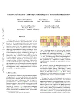 Domain Generalization Guided by Gradient Signal to Noise Ratio of
  Parameters