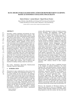 RANS: Highly-Parallelised Simulator for Reinforcement Learning based
  Autonomous Navigating Spacecrafts
