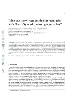 What can knowledge graph alignment gain with Neuro-Symbolic learning
  approaches?