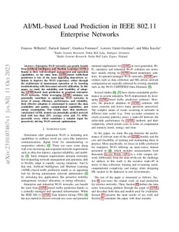 AI/ML-based Load Prediction in IEEE 802.11 Enterprise Networks