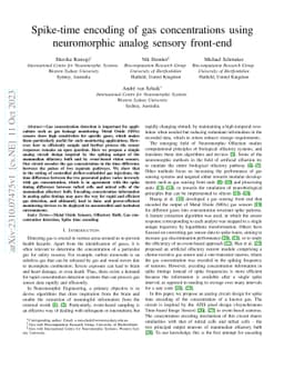Spike-time encoding of gas concentrations using neuromorphic analog
  sensory front-end