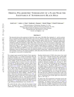 Orbital Polarimetric Tomography of a Flare Near the Sagittarius A*
  Supermassive Black Hole
