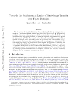 Towards the Fundamental Limits of Knowledge Transfer over Finite Domains