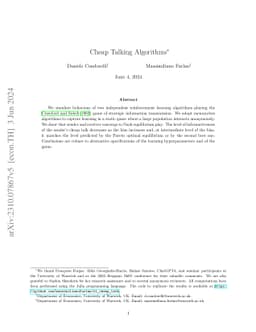 Cheap Talking Algorithms