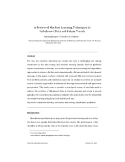 A Review of Machine Learning Techniques in Imbalanced Data and Future
  Trends