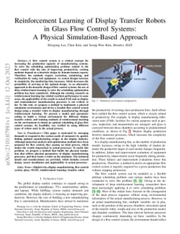 Reinforcement Learning of Display Transfer Robots in Glass Flow Control
  Systems: A Physical Simulation-Based Approach