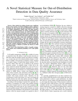 A Novel Statistical Measure for Out-of-Distribution Detection in Data
  Quality Assurance