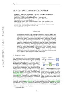 LEMON: Lossless model expansion
