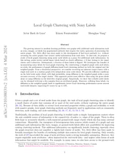 Local Graph Clustering with Noisy Labels