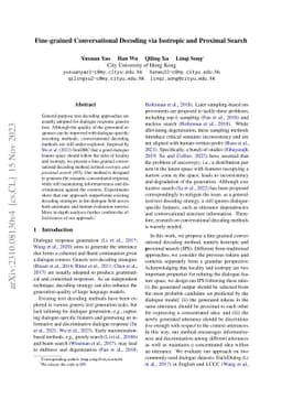 Fine-grained Conversational Decoding via Isotropic and Proximal Search