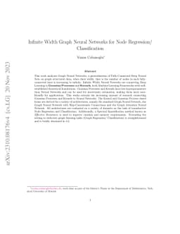 Infinite Width Graph Neural Networks for Node Regression/ Classification