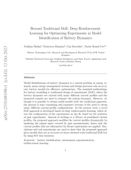Beyond Traditional DoE: Deep Reinforcement Learning for Optimizing
  Experiments in Model Identification of Battery Dynamics