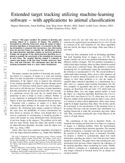 Extended target tracking utilizing machine-learning software -- with
  applications to animal classification