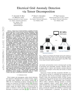 Electrical Grid Anomaly Detection via Tensor Decomposition