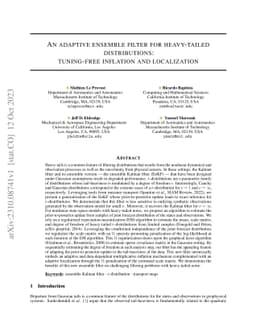 An adaptive ensemble filter for heavy-tailed distributions: tuning-free
  inflation and localization