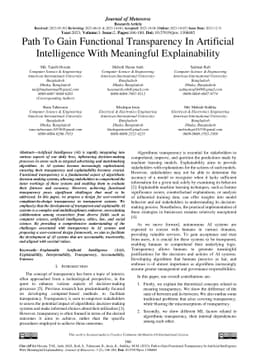 Path To Gain Functional Transparency In Artificial Intelligence With Meaningful Explainability
