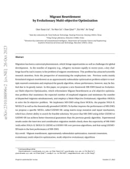 Migrant Resettlement by Evolutionary Multi-objective Optimization