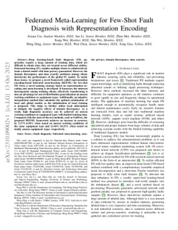 Federated Meta-Learning for Few-Shot Fault Diagnosis with Representation
  Encoding