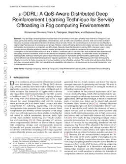 μ-DDRL: A QoS-Aware Distributed Deep Reinforcement Learning
  Technique for Service Offloading in Fog computing Environments