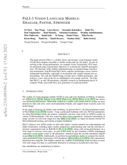 PaLI-3 Vision Language Models: Smaller, Faster, Stronger