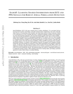 SiamAF: Learning Shared Information from ECG and PPG Signals for Robust
  Atrial Fibrillation Detection