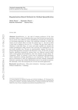 Regularization-Based Methods for Ordinal Quantification