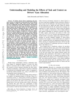 Understanding and Modeling the Effects of Task and Context on Drivers'
  Gaze Allocation