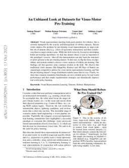 An Unbiased Look at Datasets for Visuo-Motor Pre-Training