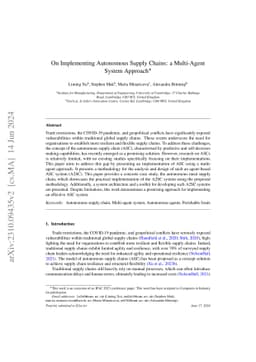 On Implementing Autonomous Supply Chains: a Multi-Agent System Approach