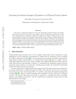 Learning In-between Imagery Dynamics via Physical Latent Spaces