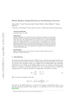 Robust Quickest Change Detection in Non-Stationary Processes