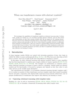 When can transformers reason with abstract symbols?