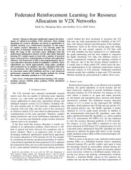Federated Reinforcement Learning for Resource Allocation in V2X Networks